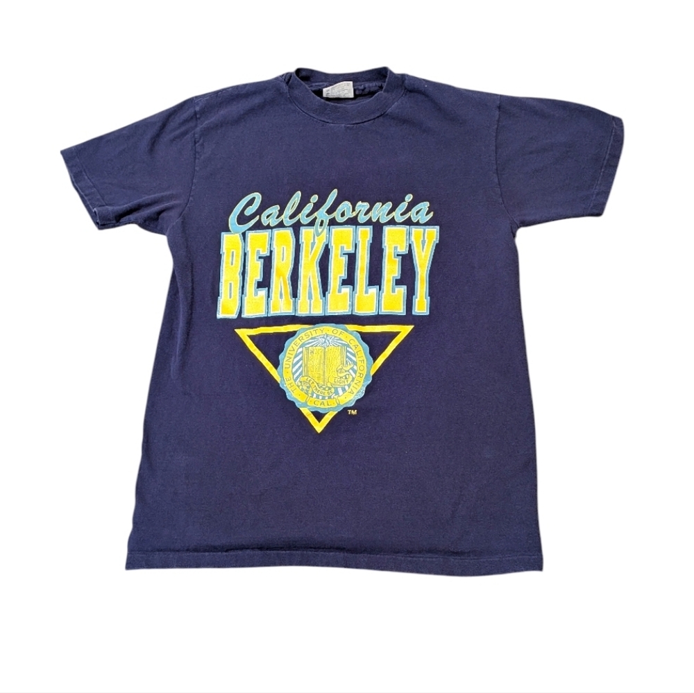 Vintage Cal Berkeley Hanes Beefy-T Navy T-Shirt Made in USA College Graphic Tee